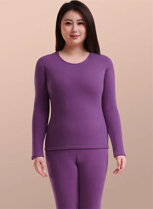 L-6XL Fat And Plus Size Thermal Underwear Autumn Winter Fleece Velvet Women's Pajamas Set Warm Sleepwear Lounge Home Clothes