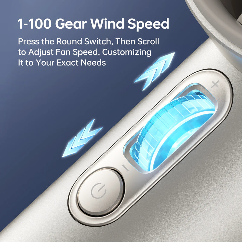 JISULIFE New Upgrade Portable Fan Pro1S 2025,100 Levels,LED Display,5000mAh Rechargeable,Travel Essentials,Personal Handheld Fan