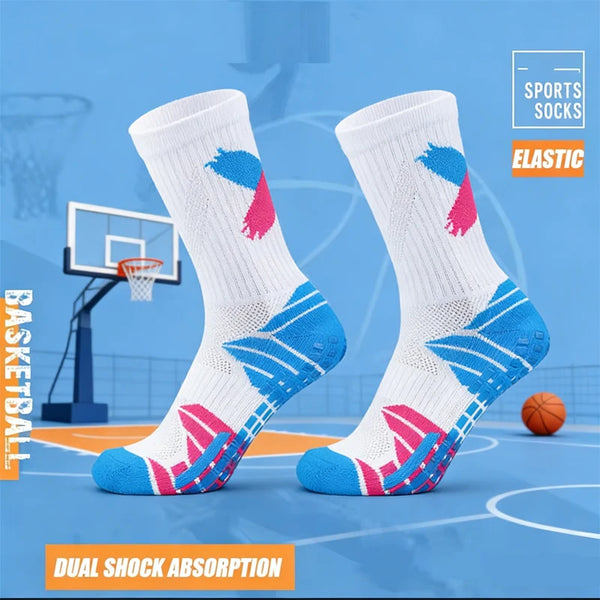 WRELS 1/2/3pair Moisture Athletic Sports Socks Performance Thick Breathable Cushioned Running Basketball Cycling Socks