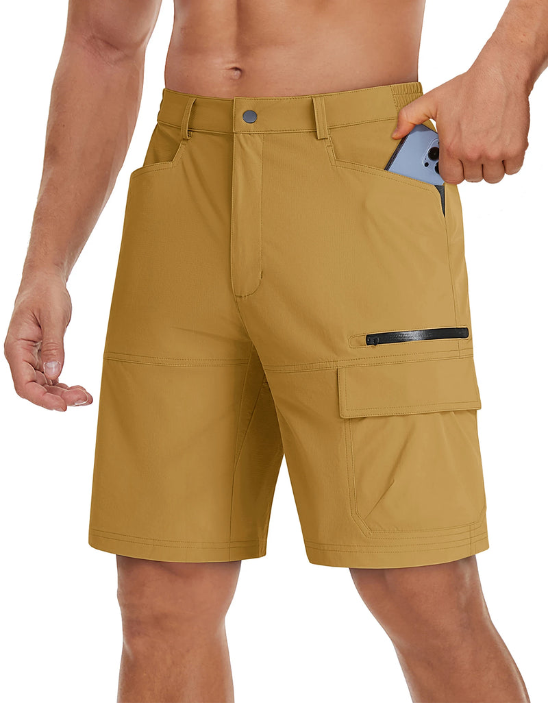 TACVASEN Summer Quick Drying Nylon Work Shorts Mens Casual Hiking Cargo Shorts Lightweight Outdoor Fishing Short Pants