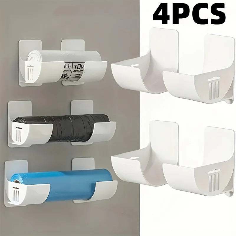 4pcs Over-the-Door Cabinet Organizer, No-Drill Adjustable Kitchen Countertop Storage Rack, Trash Bags, Umbrellas,Storage Rack.
