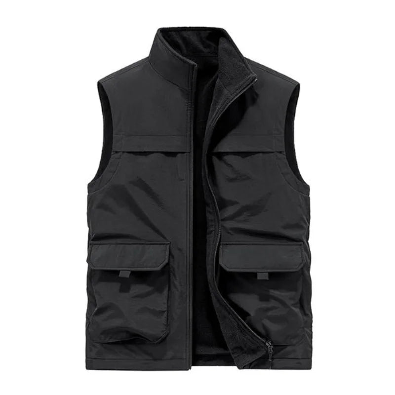 Autumn and Winter Casual Workwear Double-Sided Vest Men's Waistcoat Casual Multi-Pocket Photography and Fishing Waistcoat