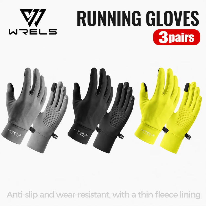 WRELS Driving Gloves Thermal Anti‑Slip Glove Liners Touch Screen Running Hiking Cycling Winter Men Women Outdoor Sports Glove