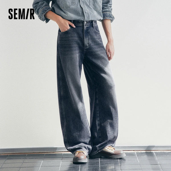 ខោខូវប៊យ Semir សម្រាប់បុរស រចនាបថ Vintage Wash ក្រណាត់ Brushed រលុង ជើងកោង ឆ្នាំ 2026 ថ្មី រដូវរងា ស្លៀកប្រចាំថ្ងៃ ស្ទីលធម្មតាបែបទីក្រុង