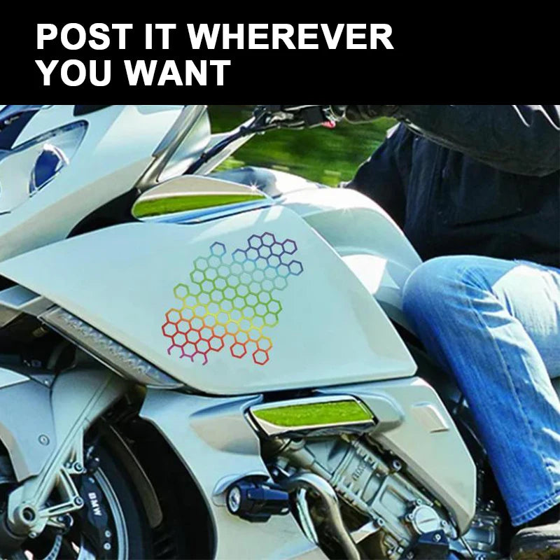 SEAMETAL Car Body Self Adhesive Sticker Waterproof Honeycomb Car Motorcycle Decals Stickers Car Refit Creative Body Decoration
