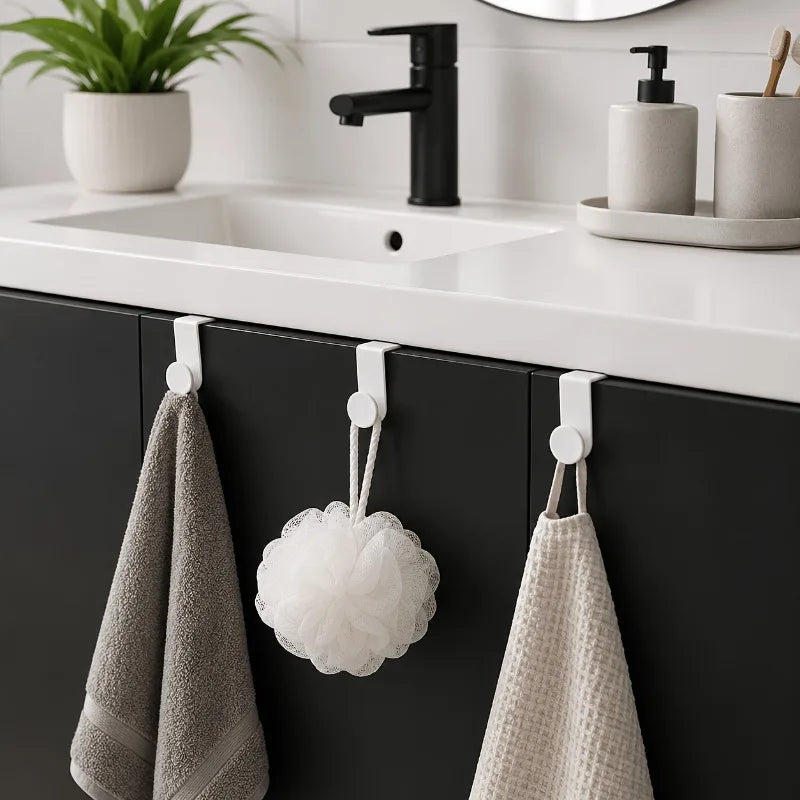 1pair Household Kitchen Cabinet Door Hooks, Suitable for Kitchen,Bathroom with Modern Style, for Hang Towels, Gloves, Hats.