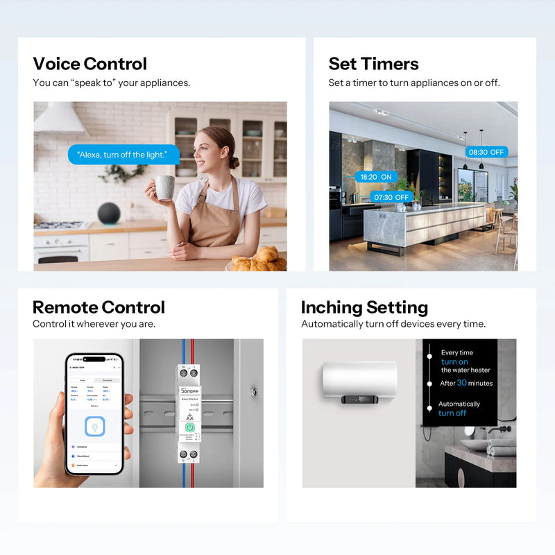 SONOFF BASIC-1GSP Basic Single-Channel DIN Rail Switch Matter WiFi Energy Consumption Monitoring Overload Protection Up to 32A