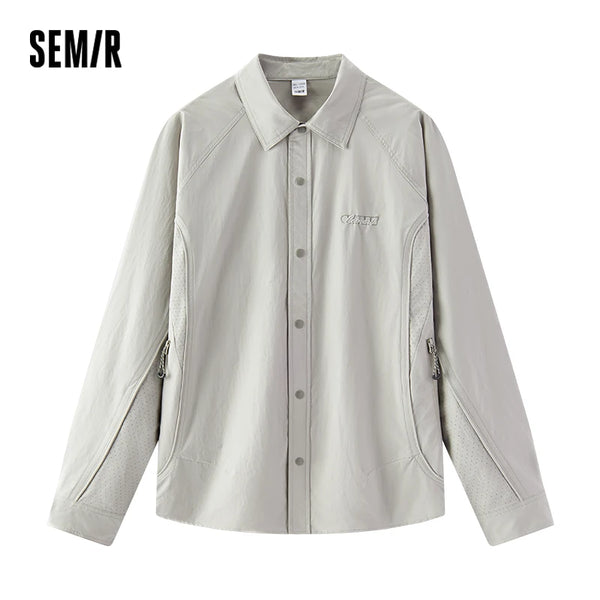 អាវក្រៅបុរស Semir ការពារកាំរស្មីយូវី UPF50 ទម្ងន់ស្រាល សំណាញ់ប៉ាក់ស្តើង រចនាបថធម្មតាសម្រាប់ក្រៅផ្ទះ អាវក្រៅរដូវស្លឹកឈើជ្រុះ ឆ្នាំ២០២៦
