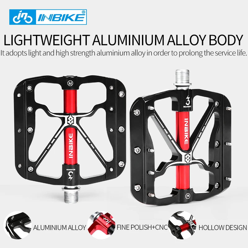INBIKE Final Discount! Bicycle Pedals, Lightweight,Aluminum Alloy Road Bike Pedals Sealed Bearing Widened Dustproof  Accessories