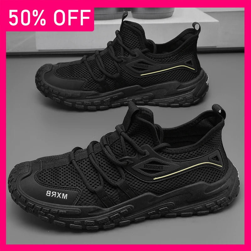Mens Casual Sports Shoes Spring Fashion Simple Mesh Breathable Soft Thick Sole Comfortable Daily Leisure Outdoor Running Shoes