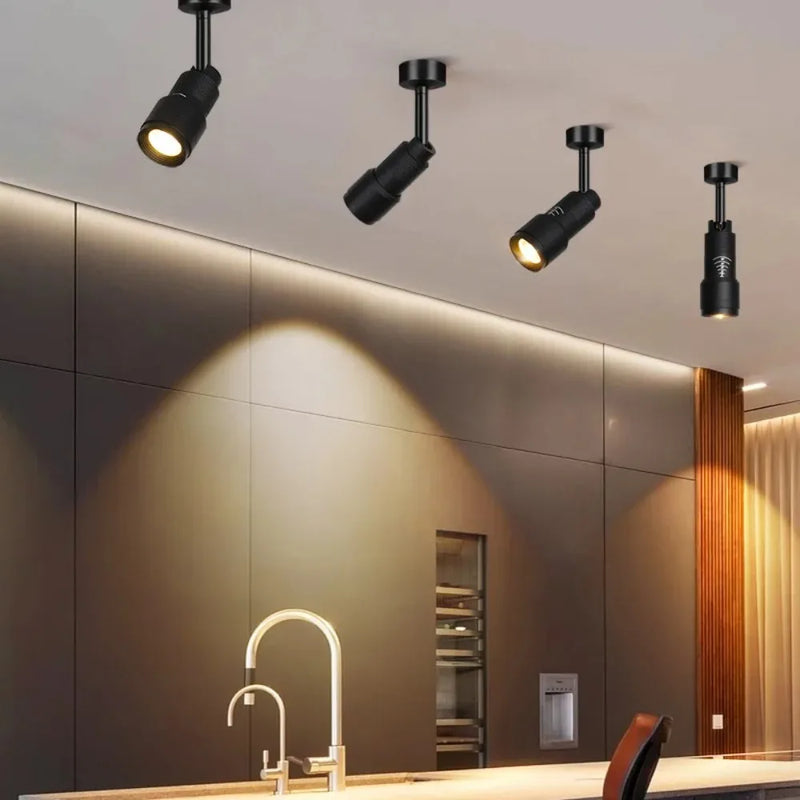 JOYINLED Zoomable Surface Spotlight 7W 5°-60° Adjustable Beam Black/White Focus Ceiling Light LED Surface Mount Spot Home Decor