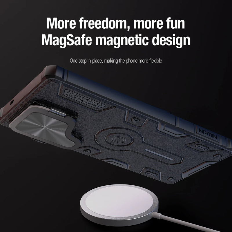 NILLKIN For Samsung Galaxy S25 Ultra Magsafe Case Armor Prop Magnetic Wireless Charging Hard Back Cover For Samsung S25 Ultra