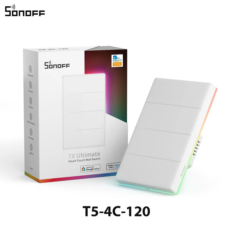 SONOFF TX Ultimate Smart WiFi Wall Switch Full Touch Access LED Multi-Sensory eWeLink Remote Control via Alexa Google Alice