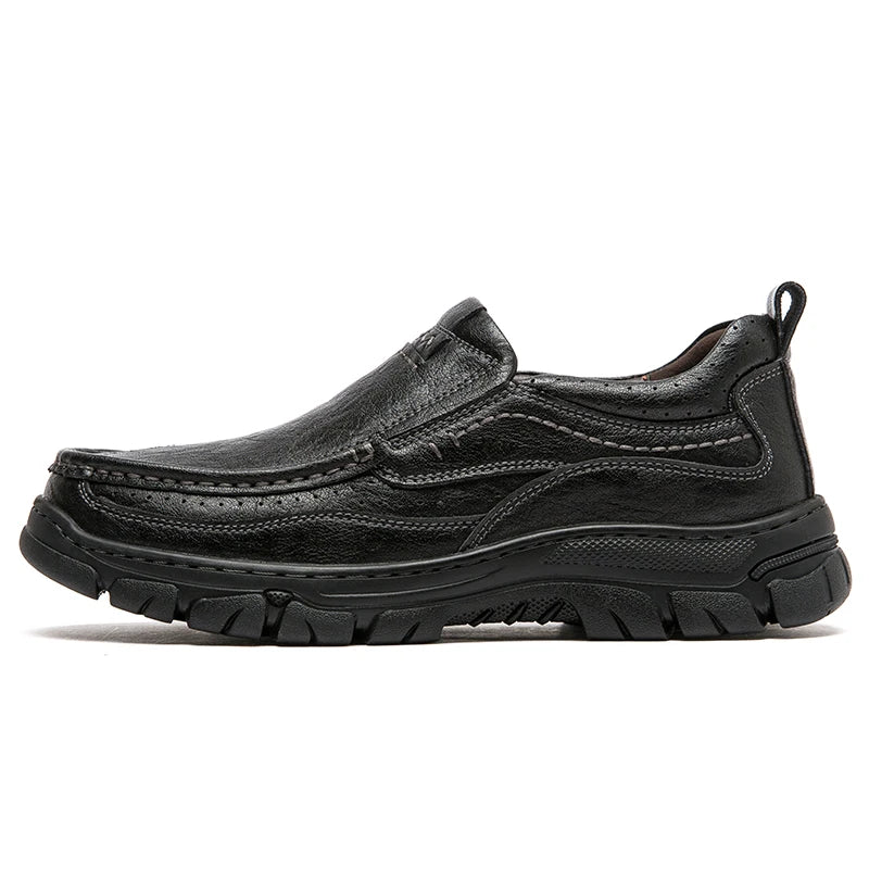 Mens Slip On Leather Shoes Men Outdoor Casual Shoes Oxfords Handmade Shoes 38-46 Dropshipping