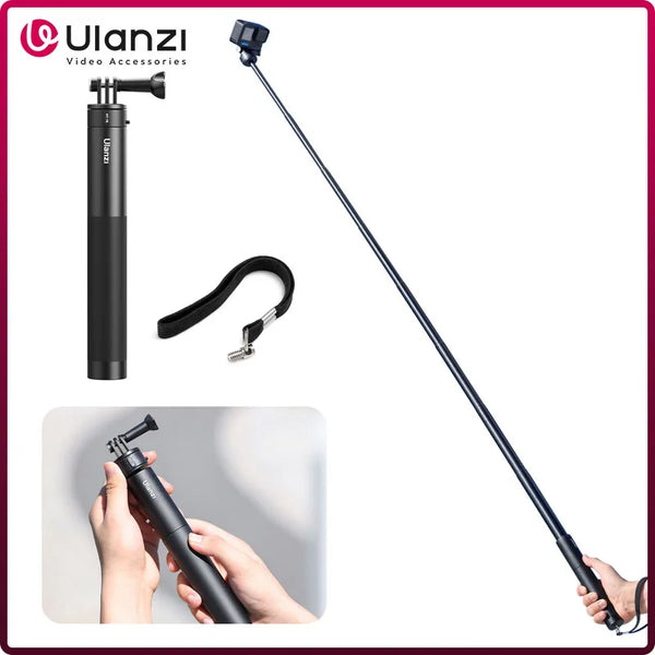 ដំបងថតរូប Selfie Ulanzi Go-Quick II ទំហំ 59 អ៊ីញ ធ្វើពីម៉ាញេទិក អាចដោះចេញបានលឿន សម្រាប់កាមេរ៉ា Gopro ដែលអាចមើលមិនឃើញ និងកាមេរ៉ាសកម្មភាព Insta360