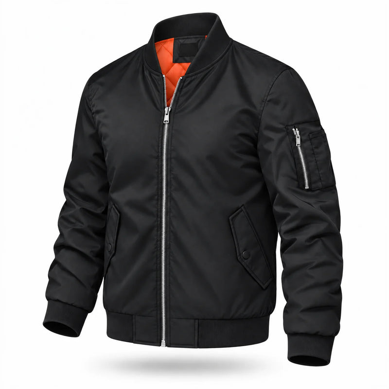 TACVASEN Men's Autumn And Winter Quilted Waterproof Jacket Warm Insulated Polyester Coat with 4 Pockets for Outdoor Activities