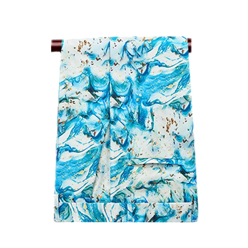 Fashionable Blue Men Suit Pants with Abstract Swirl Print - Perfect for Daily Styling Trousers. Asian Sizes M-5XL, 6XL.
