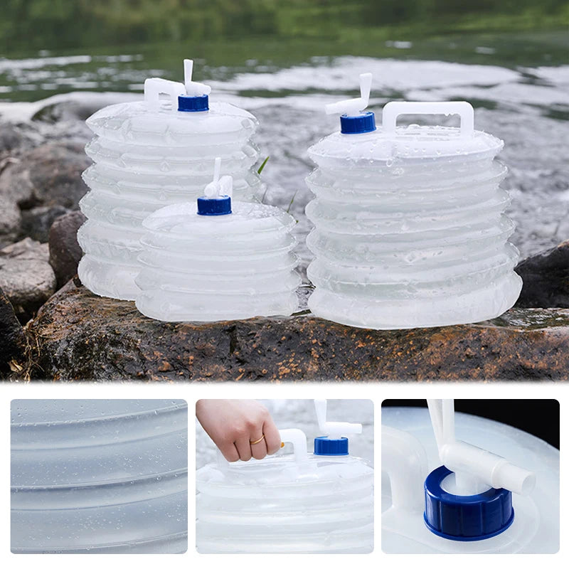 SEAMETAL 5L-15L Car Collapsible Bucket Portable Bottle Container Water Storage Bottle Bucket for Camping Outdoor Car Accessories