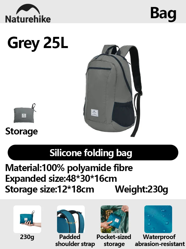 Naturehike 2025 Camping Backpack 30L Large Capacity Portable Foldable Waterproof Shoulder Bag Outdoor Travel Hiking Picnic Bag