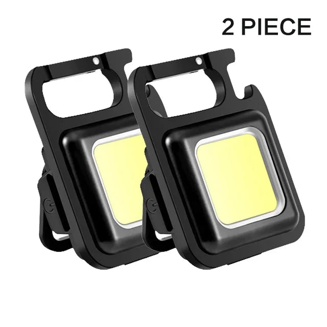 ភ្លើងការងារ COB 5PCS ភ្លើងពិលខ្នាតតូចចល័ត ចង្កៀងកូនសោរ 4 ភ្លើង LED ក្រៅផ្ទះ ការពារទឹក ភ្លើងសម្រាប់បោះតង់ ភ្លើងនេសាទ ភ្លើងពិលសម្រាប់ប្រើប្រាស់បន្ទាន់