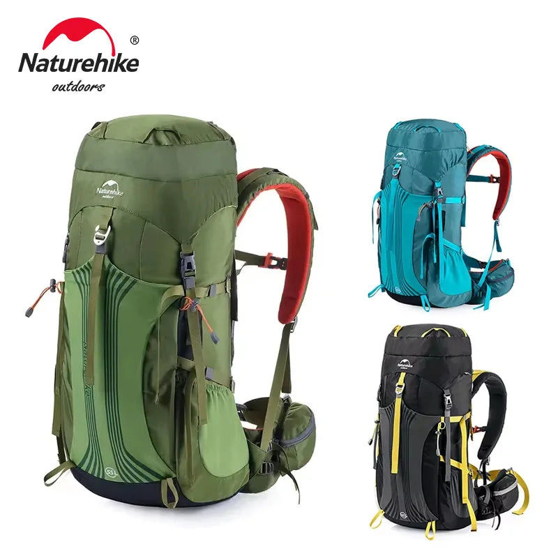 Naturehike 45L 55L Backpack With Rain Cover Professional Large Capacity Outdoor Camping Hiking Trekking Climbing Travel Bag