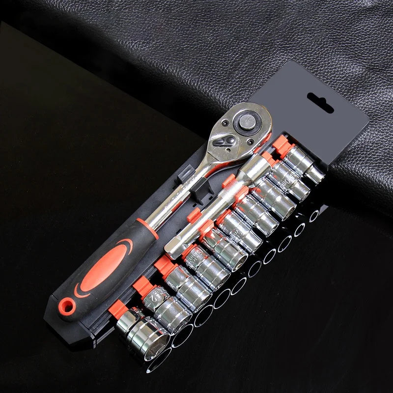 SEAMETAL Upgrade Wrench Socket Set Auto Repair Hand Tools Short Socket Ratchet for Car Boat Motorcycle Bicycle Repairing Kits