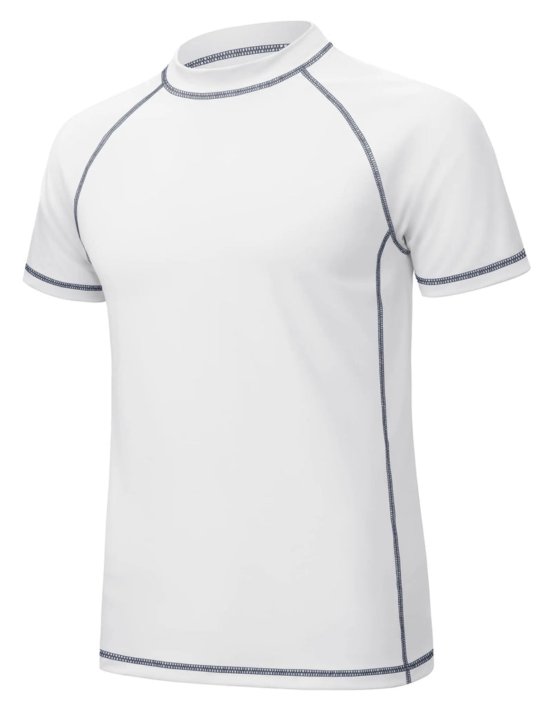 TACVASEN Men's Summer UPF 50+ Swim Water Rash Guard Shirts Quick Dry Fishing Stretch Lightweight Outdoor Running Short Shirts