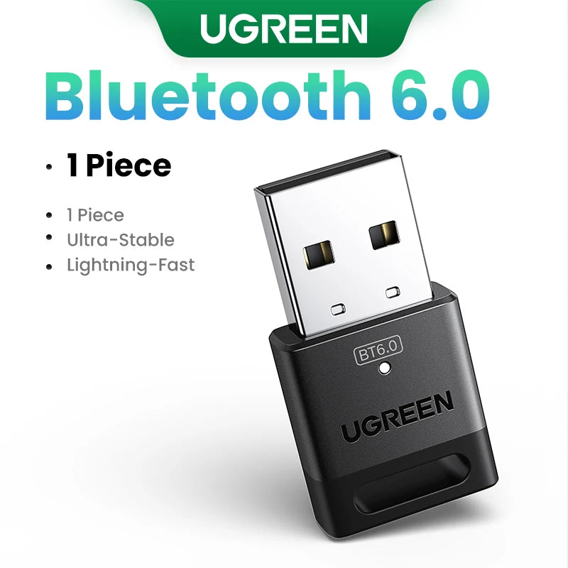 UGREEN USB Bluetooth Adapter Bluetooth Dongle 5.4 6.0 for PC Bluetooth Receiver & Transmitter for Bluetooth Keyboard/Mouse