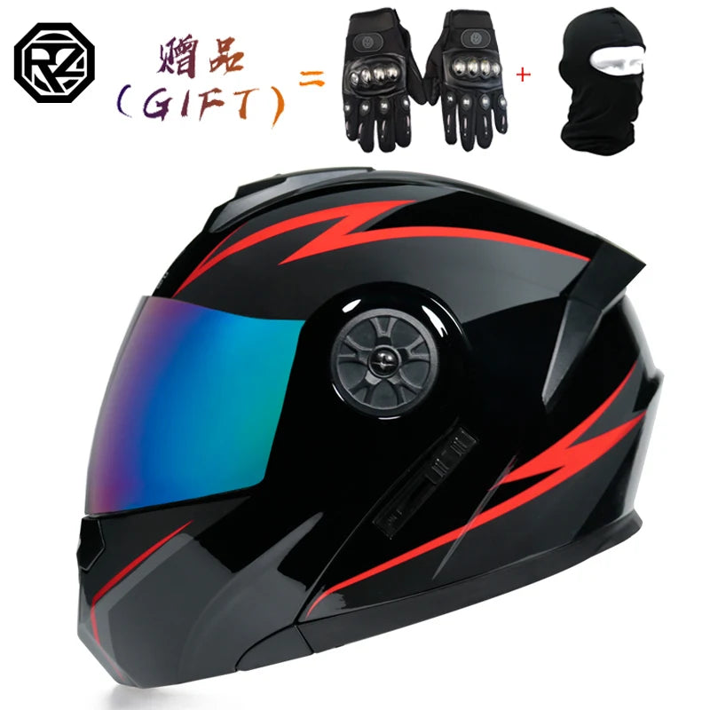 ORZ Latest DOT Approved Safety Modular Flip Motorcycle Helmet Racing Dual Lens Helmet Interior Visor