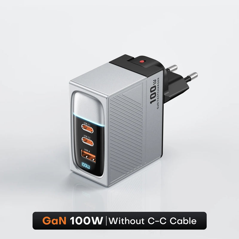ឆ្នាំងសាក GaN 100W USB Type C សាកលឿន PD QC 4.0 3.0 ឆ្នាំងសាកលឿនសម្រាប់ iPhone 14 13 Pro Max Samsung S23 Xiaomi Macbook ថេប្លេត