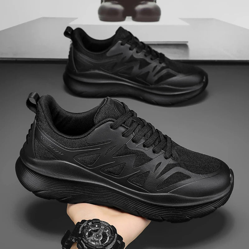 Men Women All White Thick Cushioned Running Shoes Lightweight Breathable Mesh Platform Sneakers Non Slip Athletic Walking Shoes