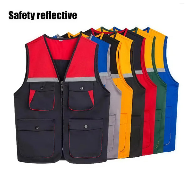 Three-dimensional Thin Shoulder Pad Summer Lightweight Jacket V-Neck Workwear Vest Professional custom embroidery hot stamping