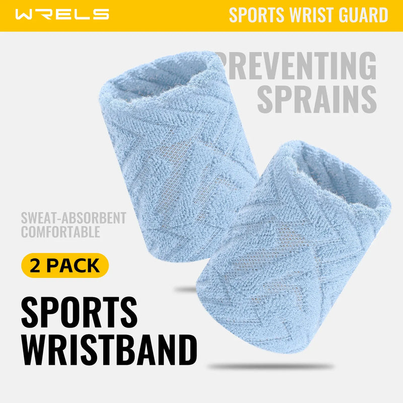 WRELS Sweatbands Wristbands Absorbent Breathable Quick Dry Elastic Soft Tennis Basketball Gym Fitness Training Sports Wrist Band