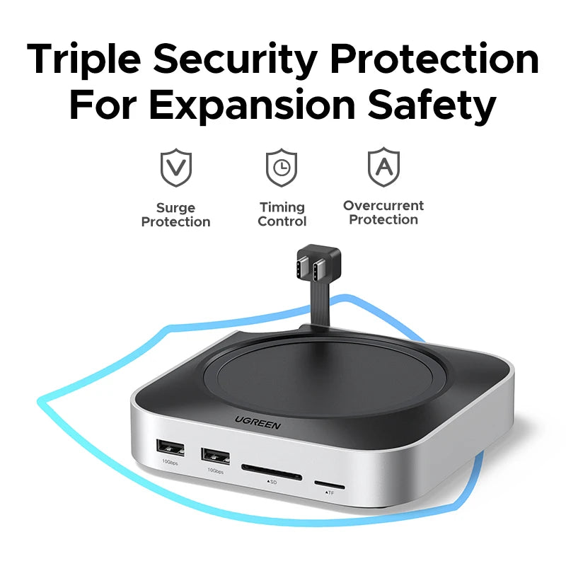 UGREEN Mac Mini Docking Station USB HUB Type-C to DP 4K240Hz M.2 NVMe SSD Slot 10Gbps Splitter SD&TF 3.5MM for Mac Mini M4/M5/M6