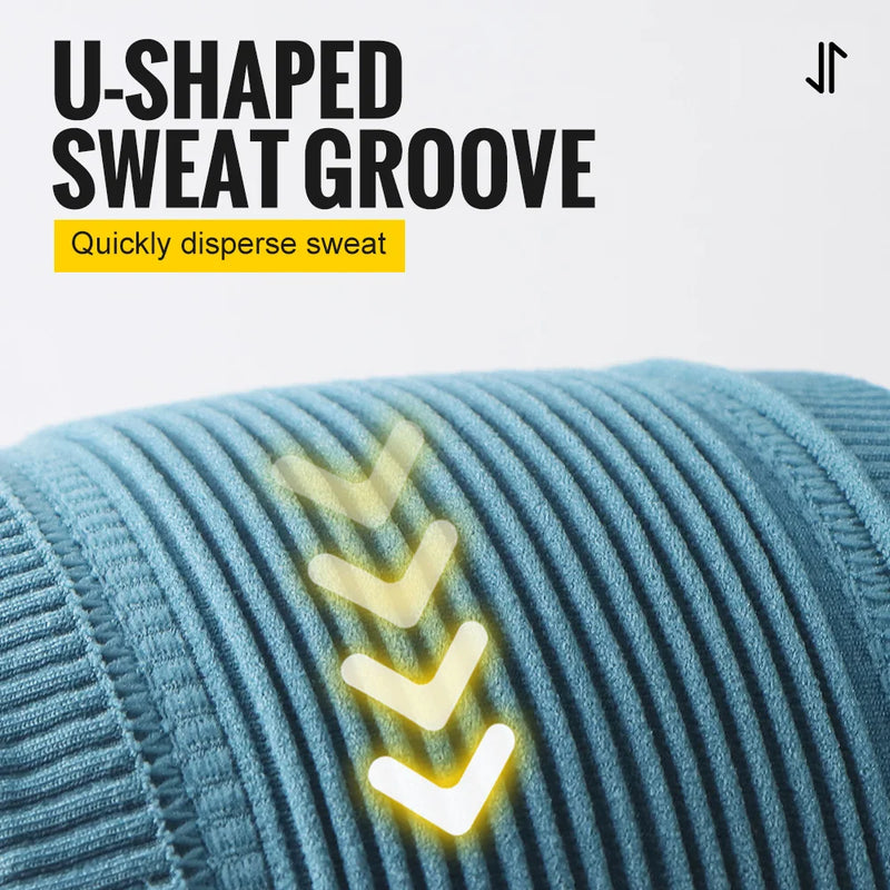 WRELS Sports Headband Breathable Sweatband U Shaped Groove Mesh Widen Hair Band Quick Dry Elastic Men Women Running Headband