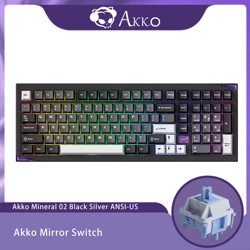 Akko Mineral 02 Keyboard/Barebone Kit Aluminum 102 Keys VIA RGB Hot Swap Tri-mode Wireless Custom Mechanical Keyboard/Kit Gasket