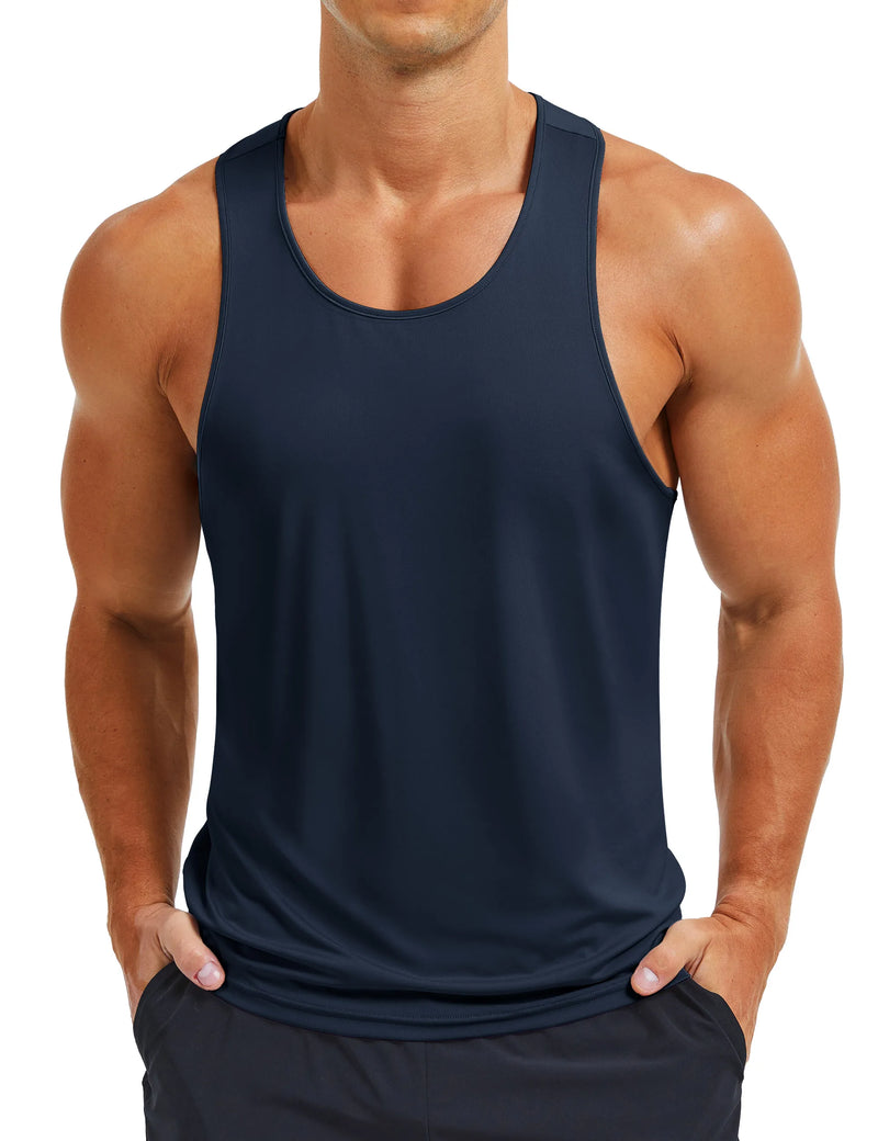 TACVASEN Men's Dry Fit Tank Tops Fitness Workout UPF 80+ Sleeveless Shirts Summer Muscle Gym Running Vest Athletic Tank Tops