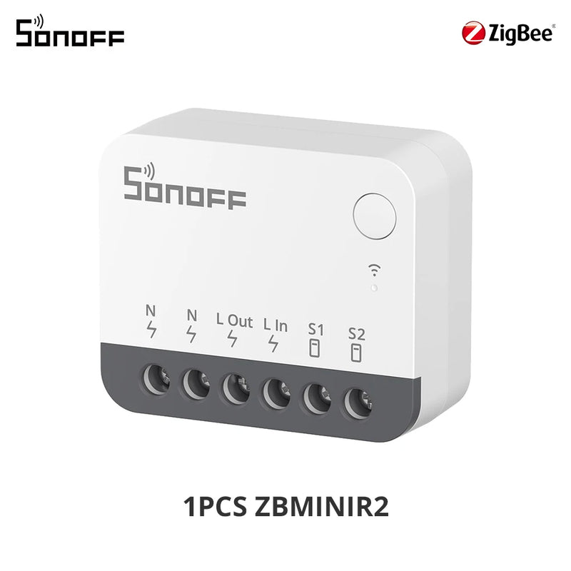 SONOFF ZBMINIR2 Zigbee Smart Switch Detach Relay Mode External Switch Control Works with EWeLink Zigbee Gateway Required 1-4PCS