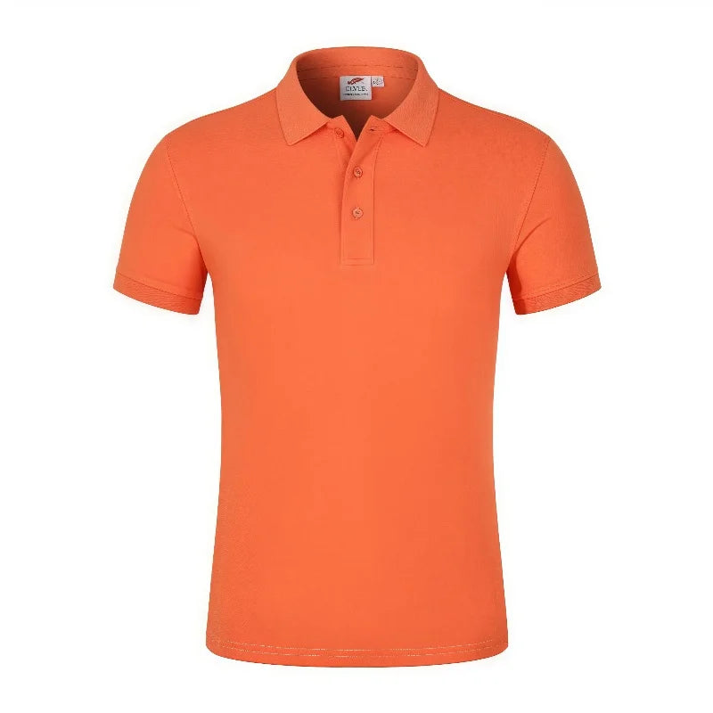 Turn-down Collar High-End Pure Cotton Polo Shirt Short Sleeve  casual Corporate  business Group Meetings  custom Logo