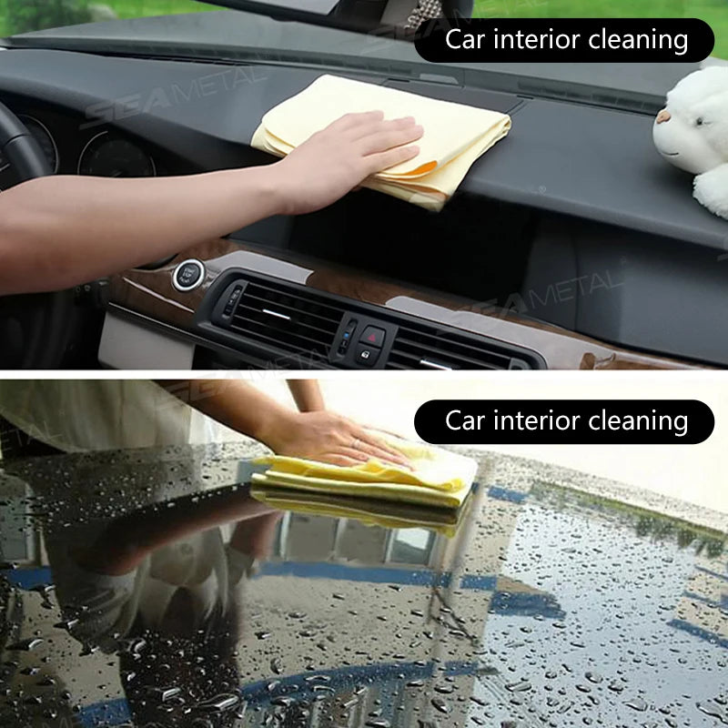 SEAMETAL PVA Car Wash Towel Soft Strong Absorbent Cleaner Auto Care Cleaning Cloth Hair Drying Deerskin Towels 43X32/61X43CM