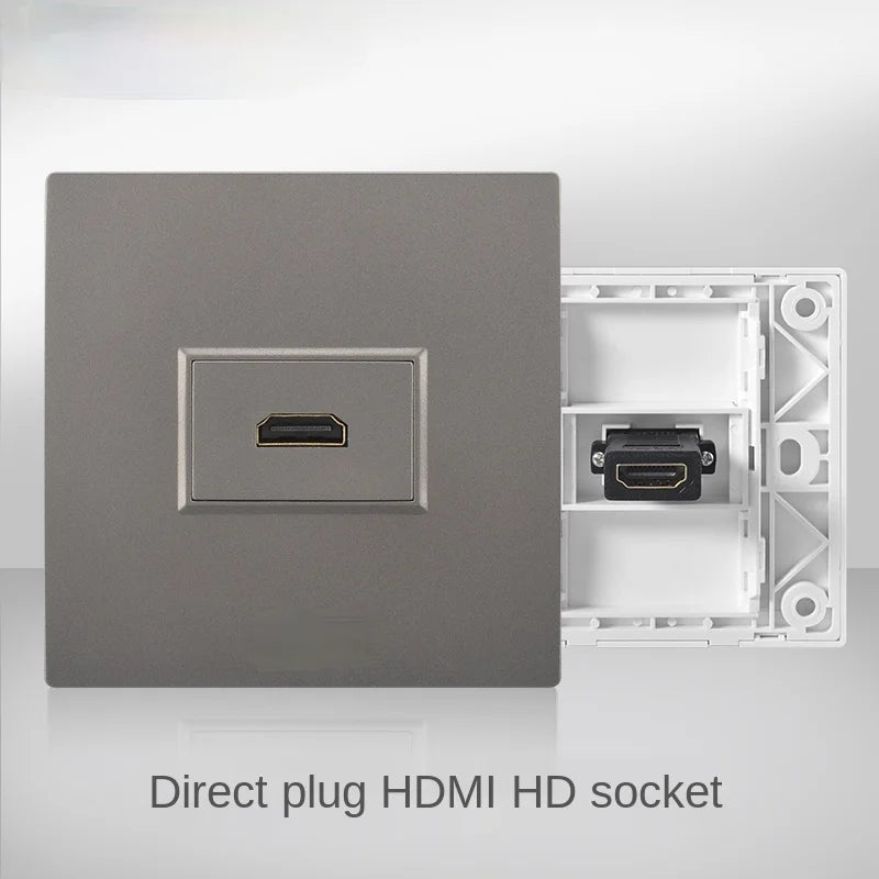 Embedded Multimedia Panel 4K HD Cable HDMI Video Digital TV Socket Plug directly into HDMI Socket,TV Network Cable Exit ,86mm