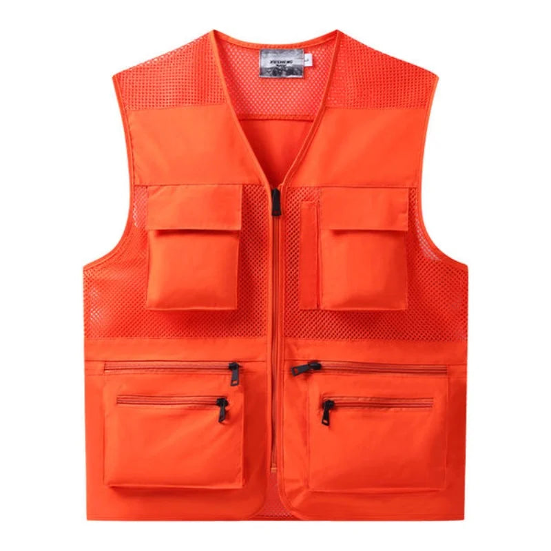 Summer Outdoor Men's Sleeveless Top Comfortable Fit Oxford Fabric Three-dimensional Multi-pocket Vest Fashionable Breathable