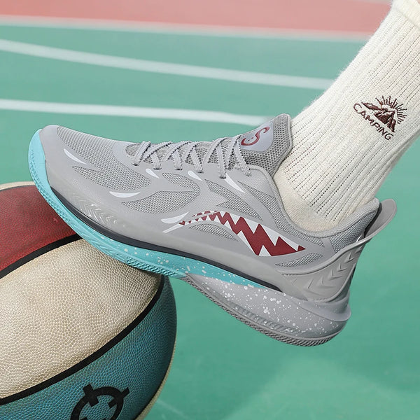 Basketball shoes spring summer new men's outdoor sports running shoes breathable light soft-sole non-slip student speed sneakers