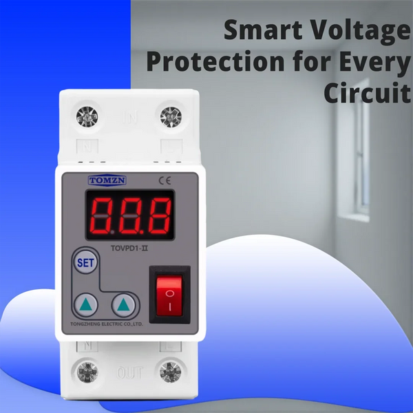 TOMZN NEW Type Din Rail Adjustable Overcurrent Protective Relay, 230V 1-63A, Current Limit Monitor & Protective Device
