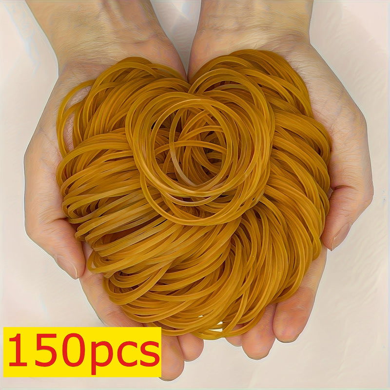150pcs Synthetic Rubber Yellow Multi-Purpose Elastic Bands, Diameter 38mm, Durable, with Strong Elasticity, for Office