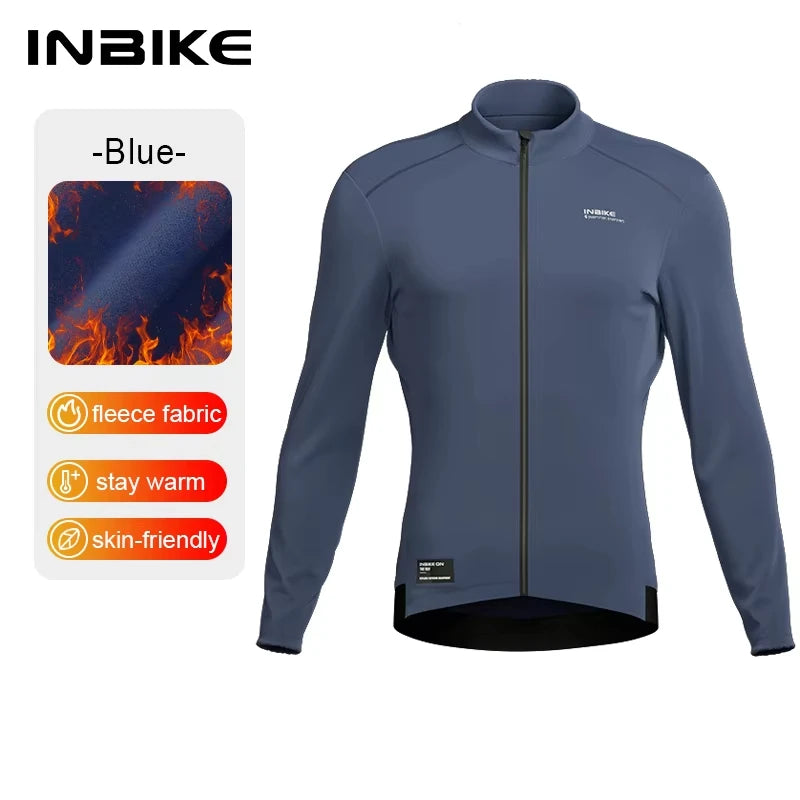 INBIKE Women's Fleece Cycling Jersey Winter MTB Biking Clothing Thermal Bicycle Jersey Mountain Road Bike Bicycle Jacket Clothes