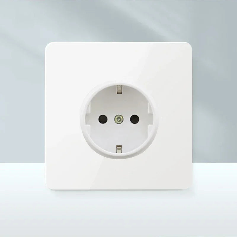 White Antique Stainless Steel Panel Wall Lamp Switch, Toggle Wall Dimmer Switch Socket EU USB Plug Socket 220V Electrical On Off