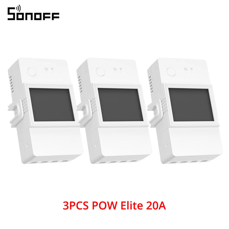 SONOFF POWR3 16A/20A WiFi Smart Switch 1-5PCS ESP32 Chip Energy Saving LCD Monitoring via eWeLink Works With Alexa Google IFTTT