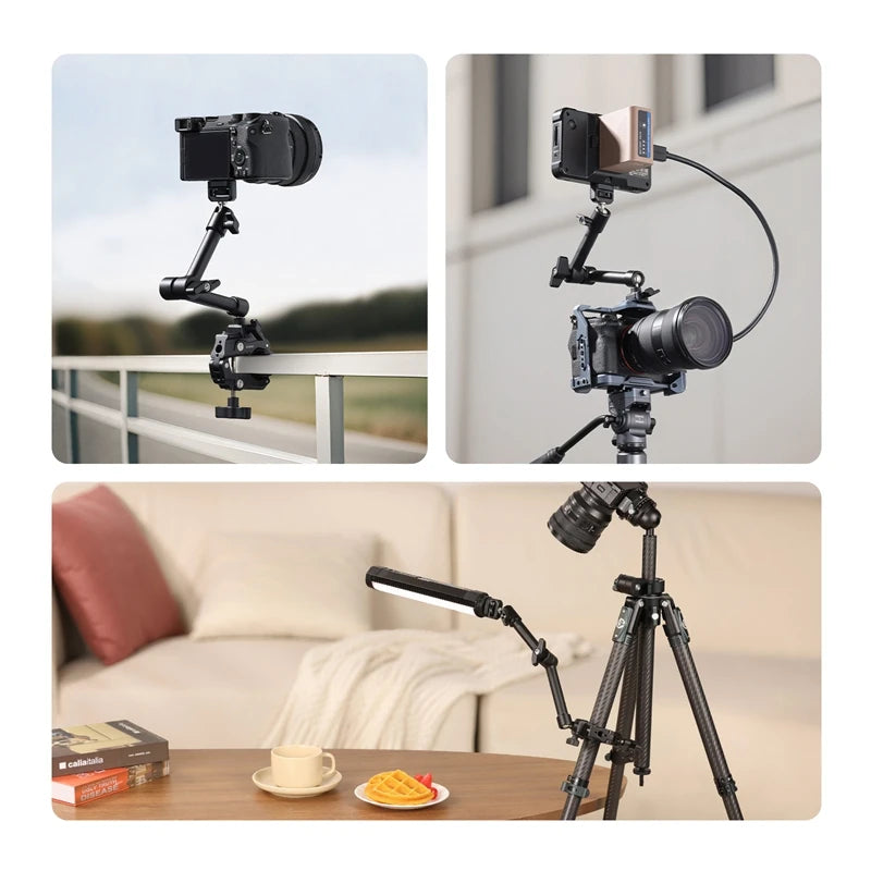 Ulanzi 10 inch Magic Arm Kit HD02 ជាមួយ Super Clamp 1/4" Screw Cold Shoe ក្បាលបាល់អាចលៃតម្រូវបាន 360° សម្រាប់ម៉ោនម៉ូនីទ័រ ម៉ោនកាមេរ៉ា