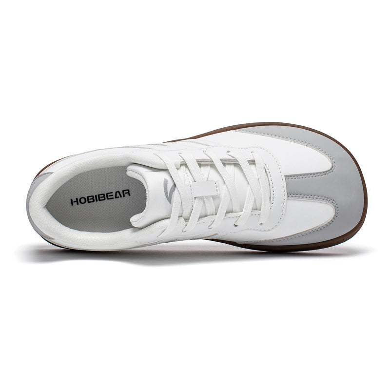 HOBIBEAR Unisex Wide Toe Shoes Artificial Leather Sneakers Casual Lace Up Retro Fashion Shoes for Women Men
